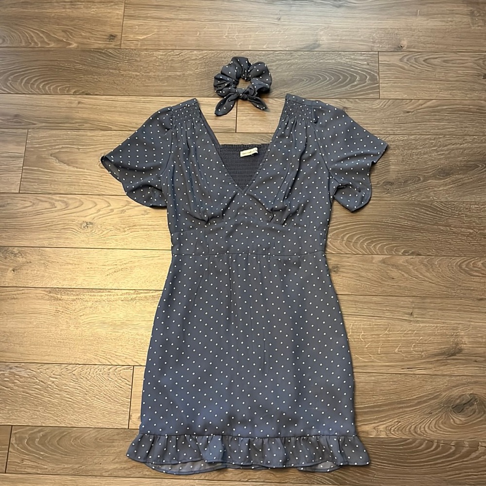 Abercrombie & Fitch Blue and White Polka Dot Dress